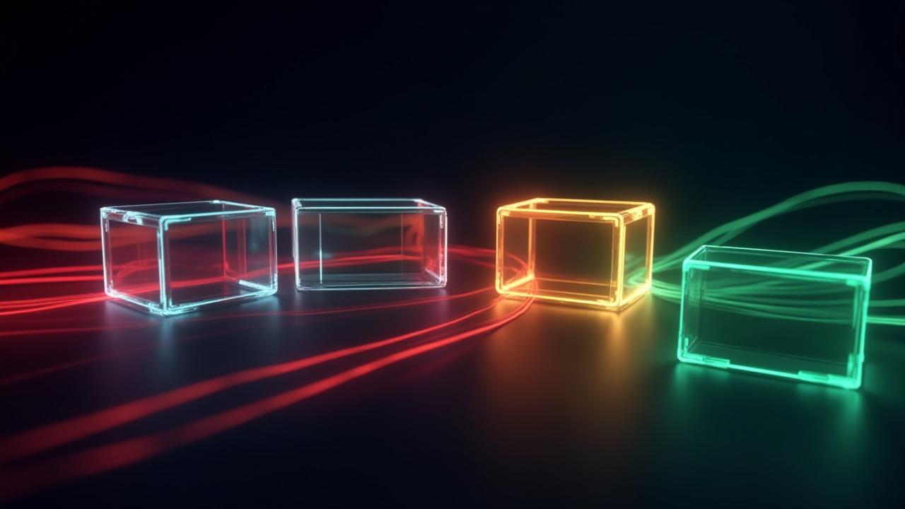 Abstract visualization of color-coded logistics workflow displaying organizational precision